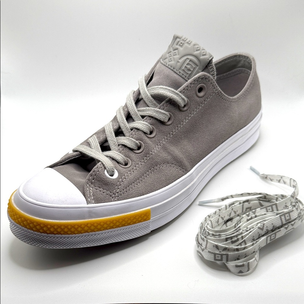 Converse Chuck Taylor Gray Suede and White Soles w/ Yellow Accent Men's 9.5